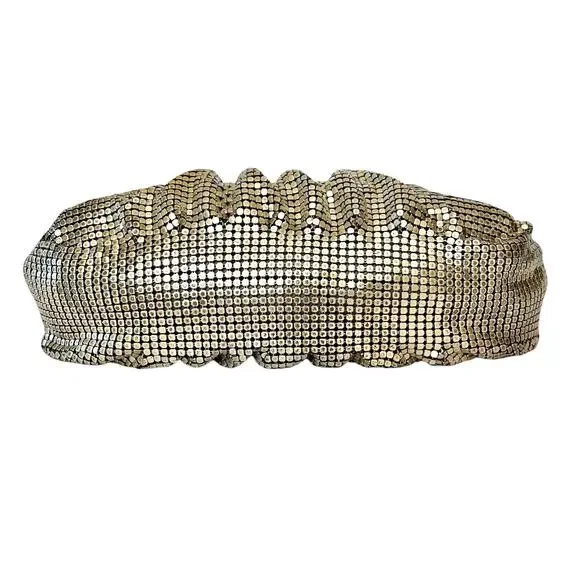 Vintage Whiting & Davis Silver Ombre Metal Mesh Crystal Wedding Evening Bag - Picture 6 of 10